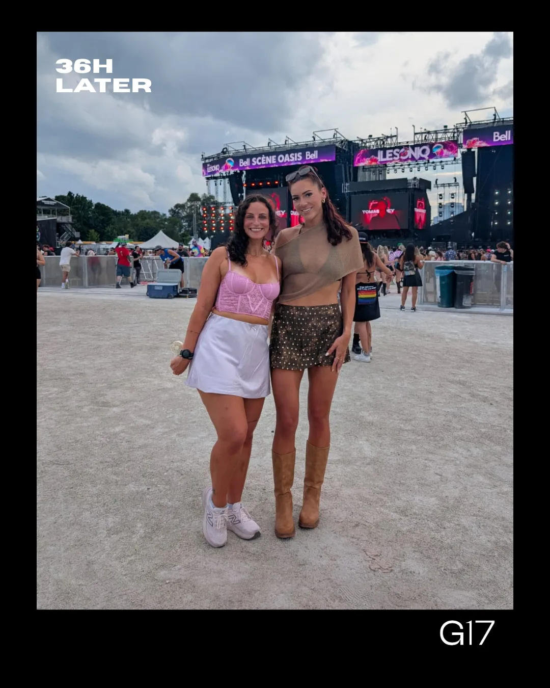 Cath and Alex at the festival, 36 hours after their GLOW17 session