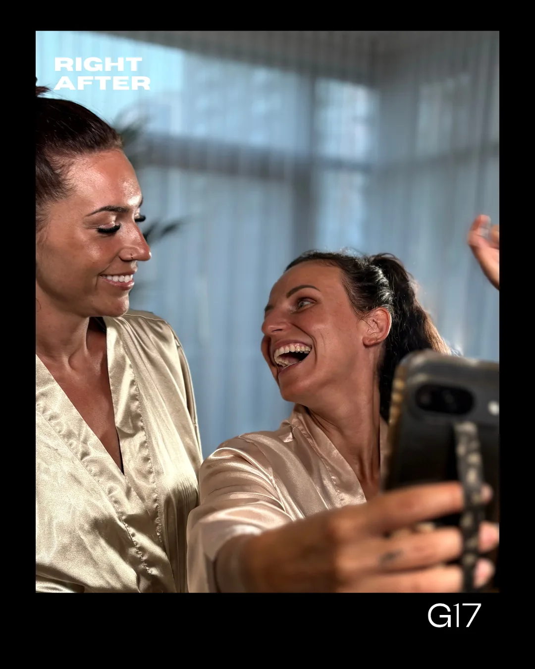 Cath and Alex right after their GLOW17 spray tan session