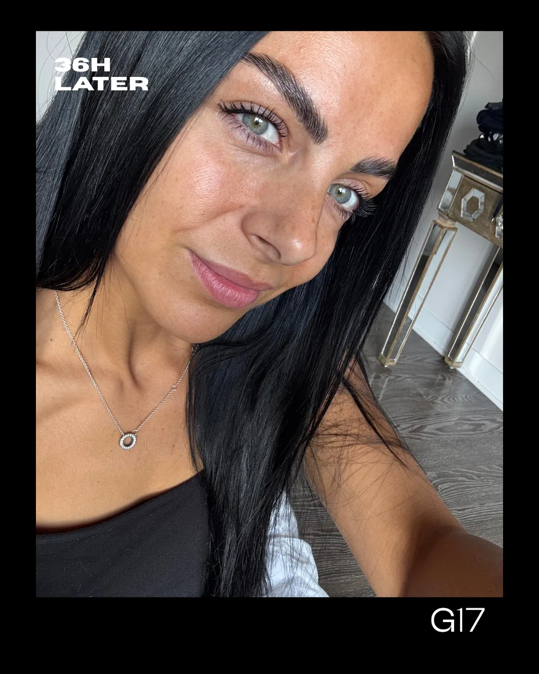 Nadine 36 hours after her GLOW17 session, NUDA Milkshake shade fully developed
