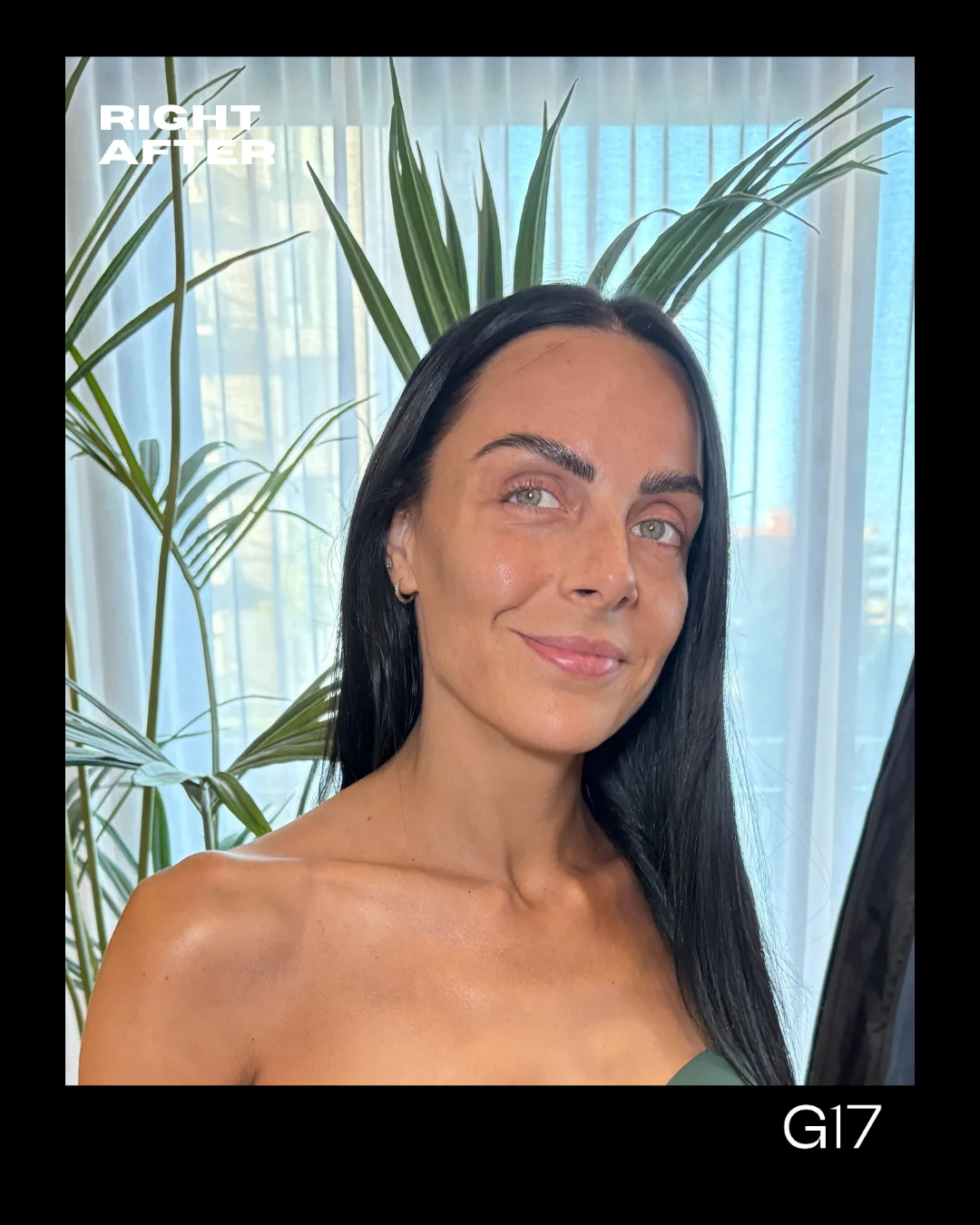 Nadine right after her GLOW17 spray tan session